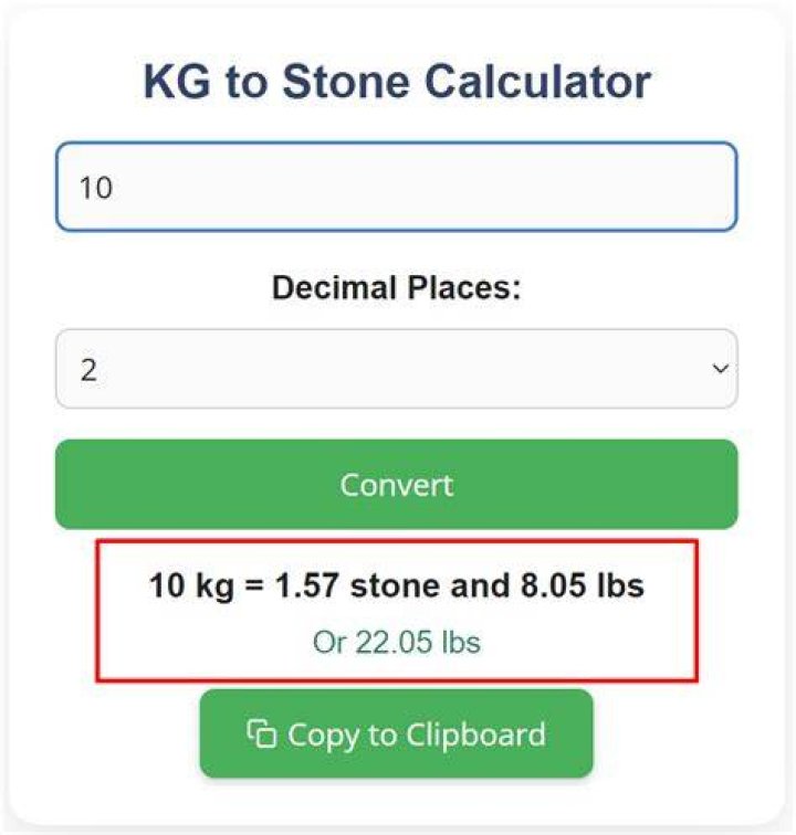 121.3 kg in stone