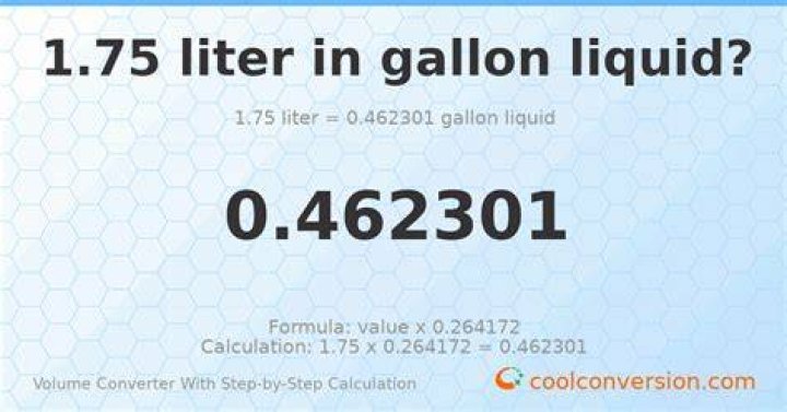 75 liters to gallons (75 l to gal)
