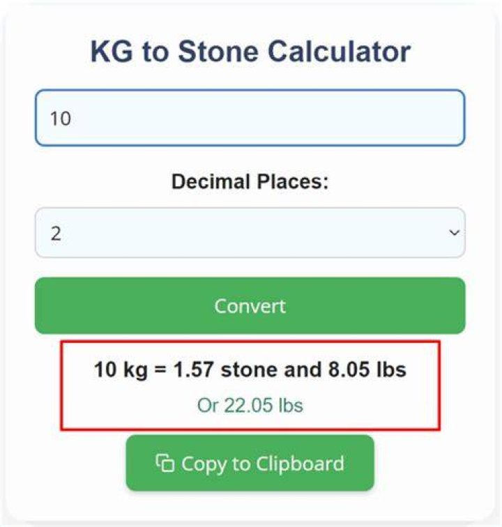 76.8 kg in stone