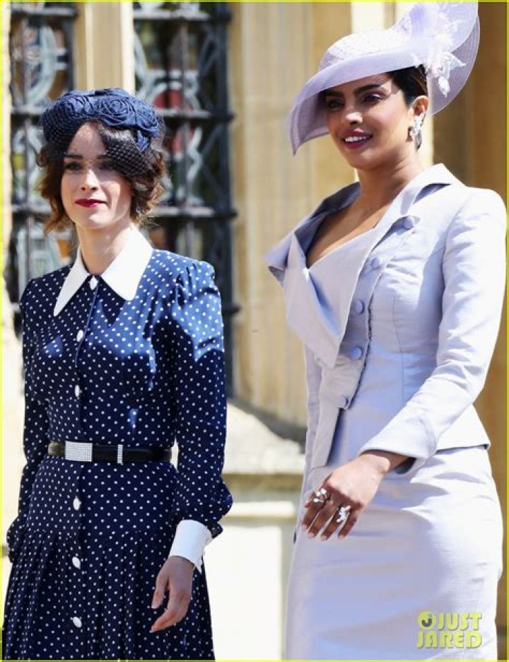 Abigail Spencer and Priyanka Chopra attend the Royal Wedding in wedding hats Abigail Spencer and Priyanka Chopra attend the Royal Wedding in wedding hats