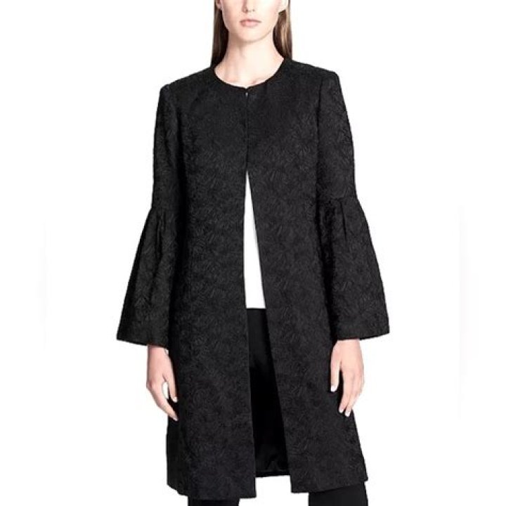 Bell-sleeve silk-crepe jacket