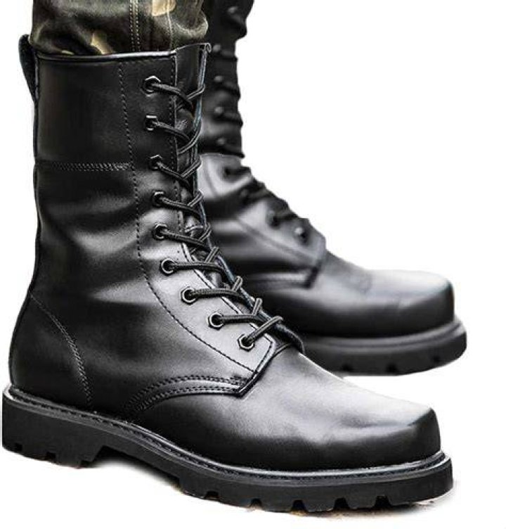 Black Leather Military Boot Black Leather Military Boot