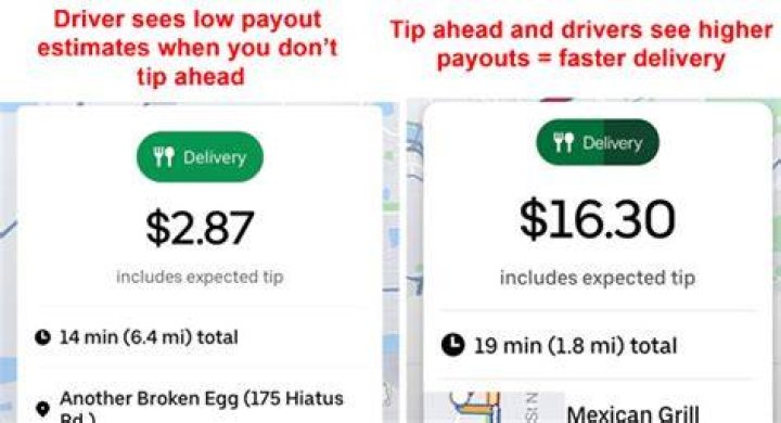 Can Uber Eats drivers see if you tip?