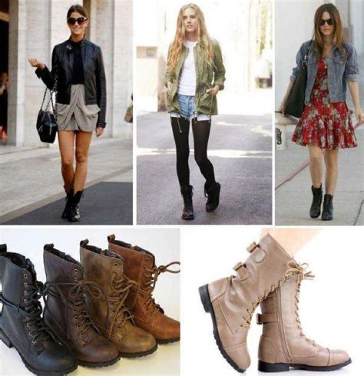 botas militares looks como combinar botas militares con vestido de rayas
