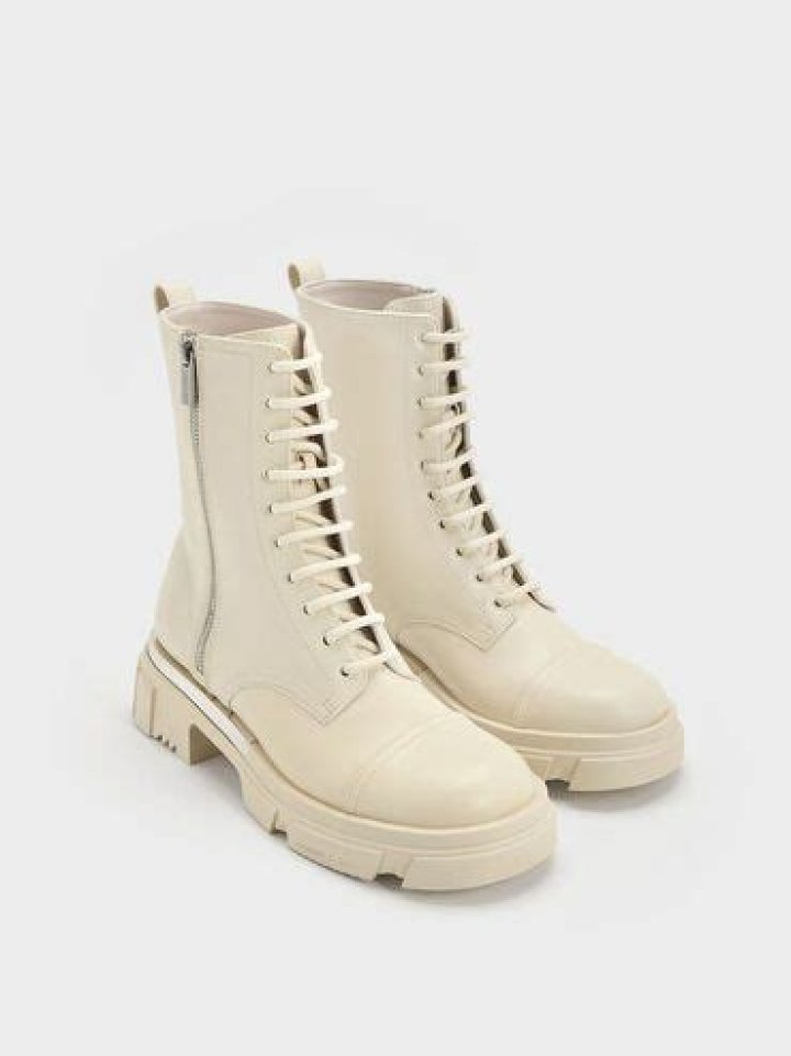 Dakota Lace-Up Boots - Chalk Dakota Lace-Up Boots - Chalk