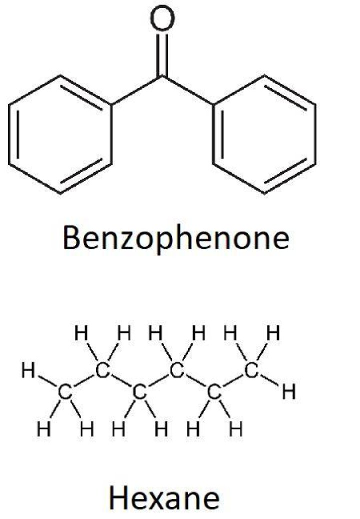 Does benzophenone dissolve in n hexane?