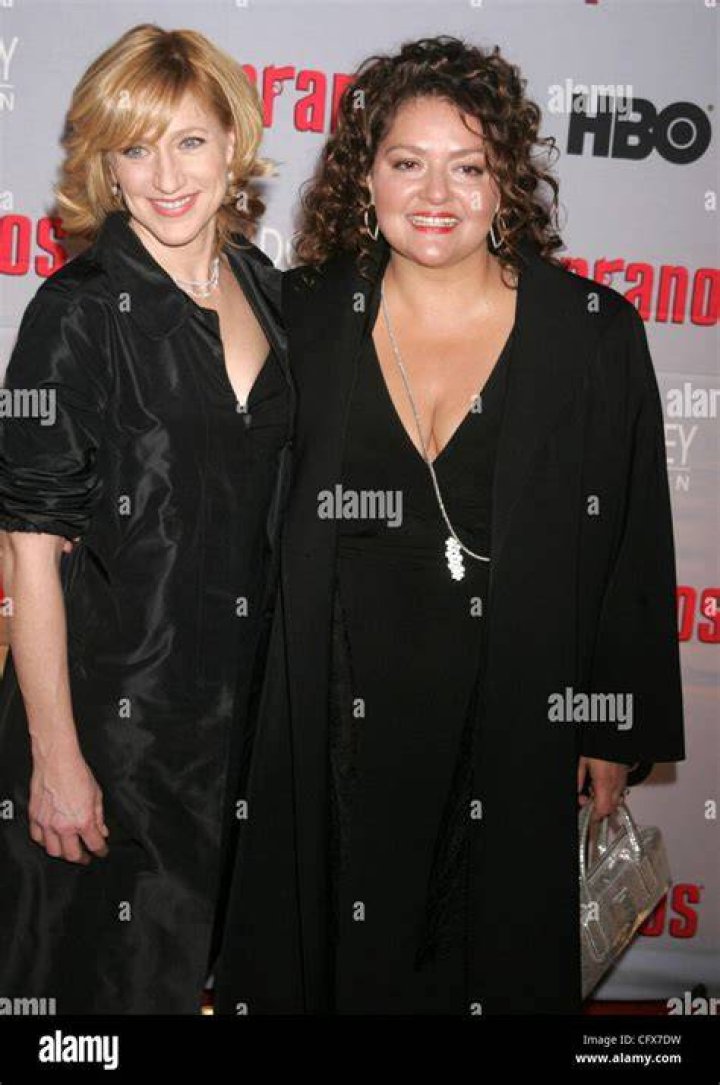 Edie Falco and Aida Turturro of 'The Sopranos' smile together at the opening night afterparty for the new play "Morning Sun" in 2021