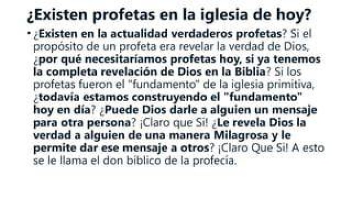 ¿Existen profetas en la iglesia de hoy?
