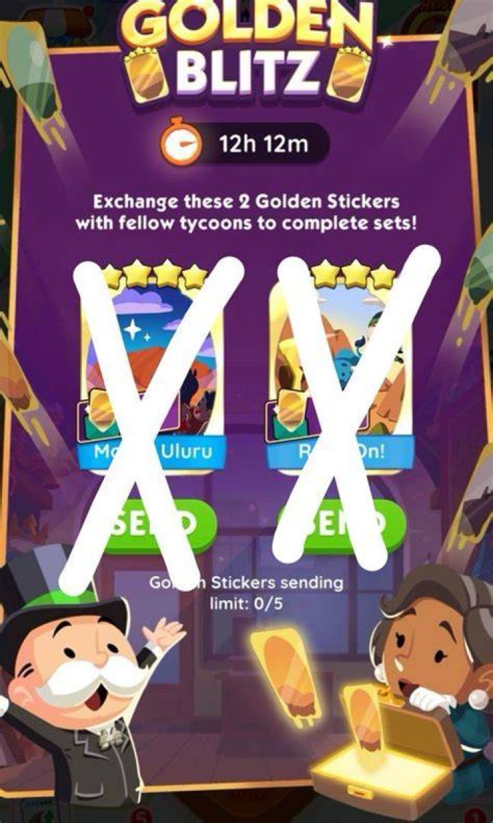Golden Blitz Rock on 4 Star Gold Monopoly Go Stickers CHEAPEST Etsy