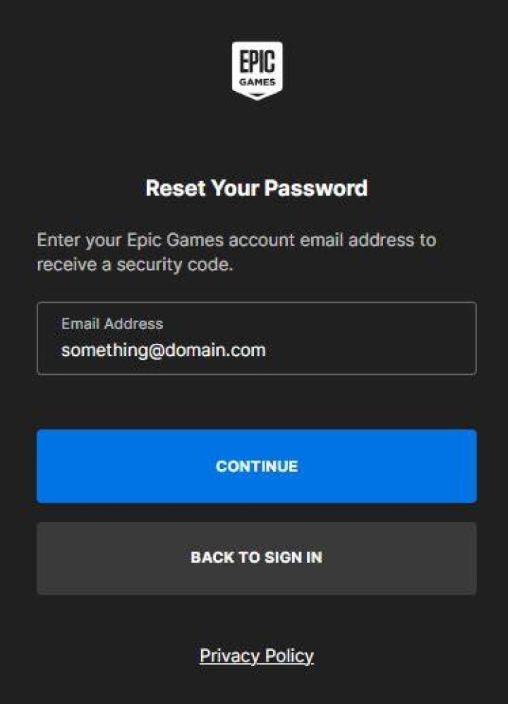 How do I reset my Epic Games password without password?