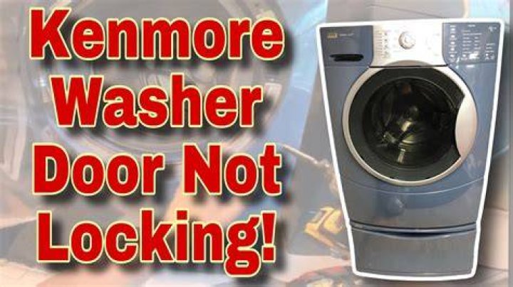 How do I unlock my Kenmore washing machine door?