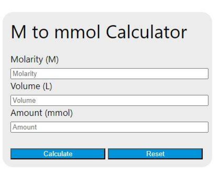 How do you calculate mmol from M?