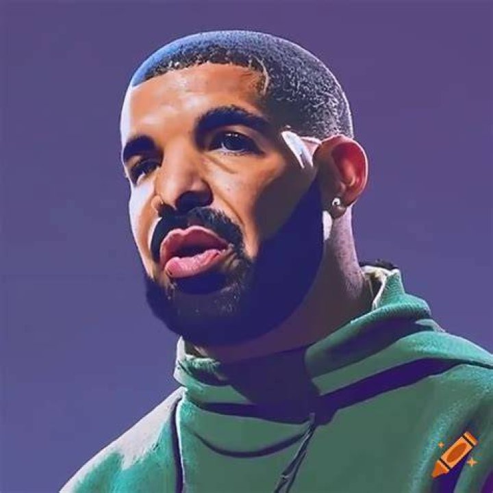 Image of rapper drake enjoying a delicious pie on Craiyon