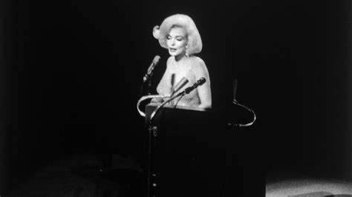 Marilyn Monroe singing "Happy Birthday" to President John F. Kennedy in 1962