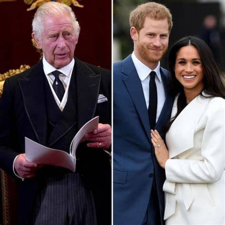 Meghan Markle and now-King Charles III speaking during the 2019 Commonwealth Day service