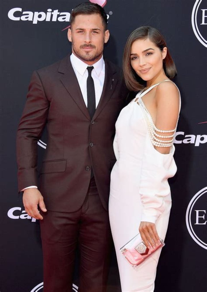 Amendola and Olivia Culpo posing together. Olivia Culpo and Danny Amendola