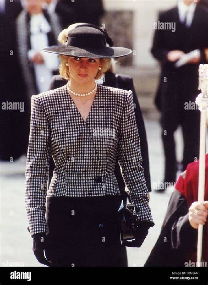 Princess Diana attends a service at S. George's Chapel, on Christmas day, December 25, 1981 in a blue overcoat with a matching pillbox hat