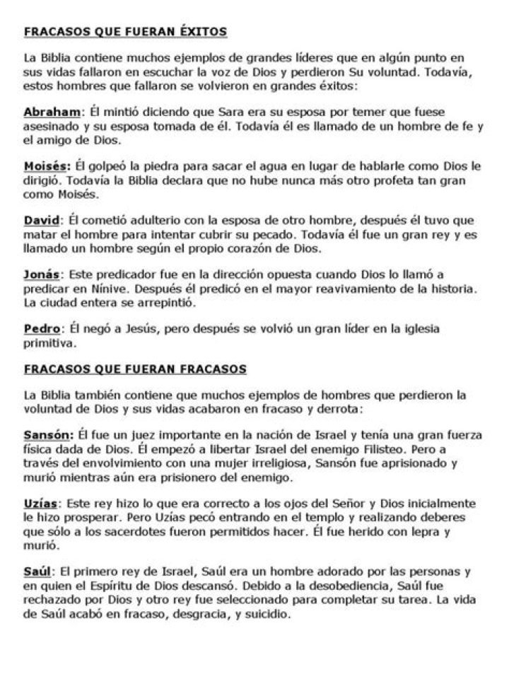 ¿Qué dice la Biblia sobre el fracaso?