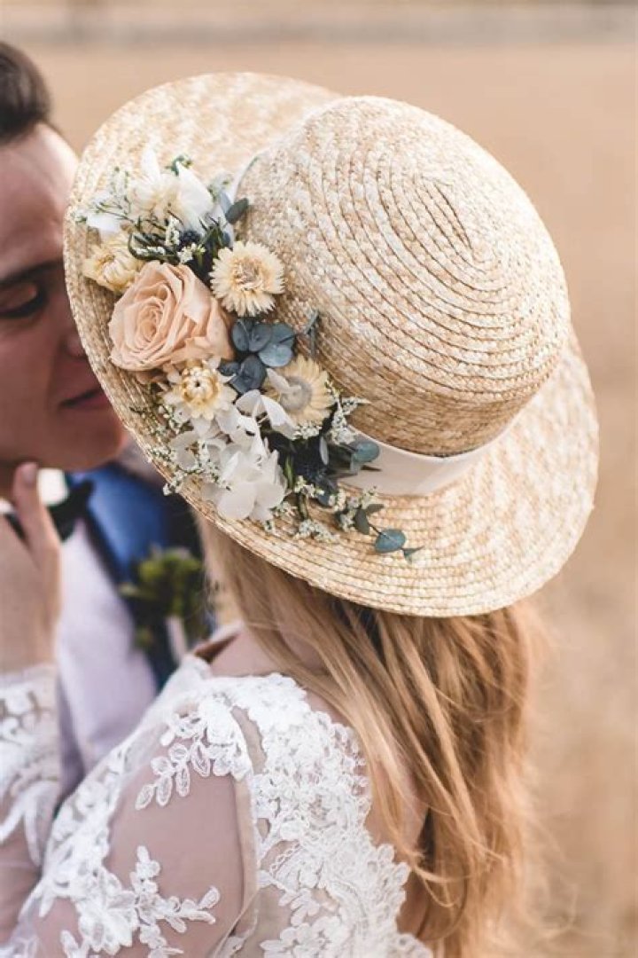 straw hat at wedding straw hat at wedding