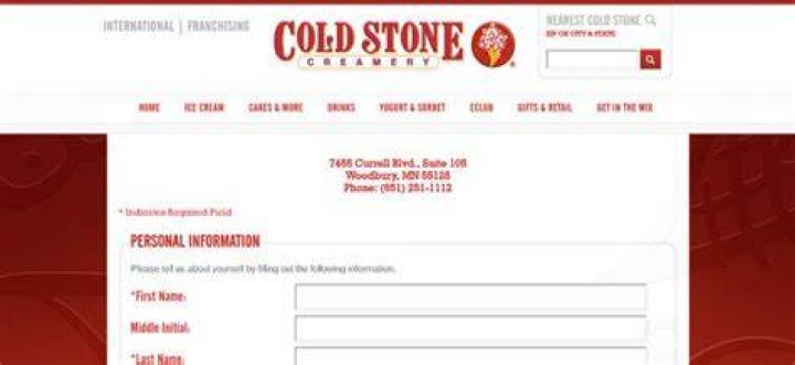 the cold stone creamery application tip