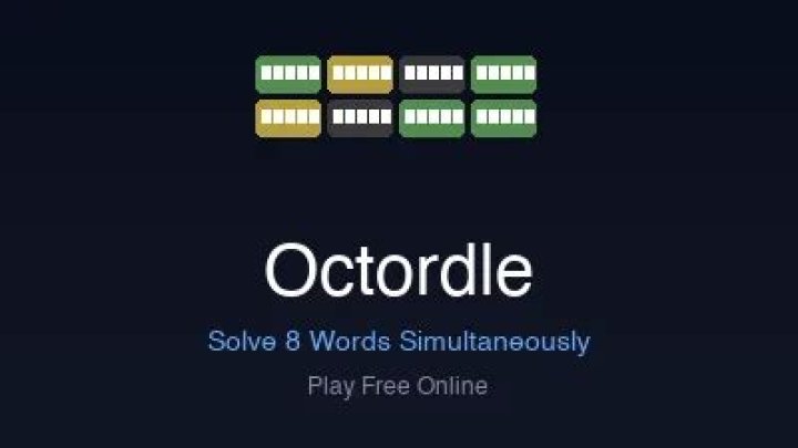 The Octordle play board.