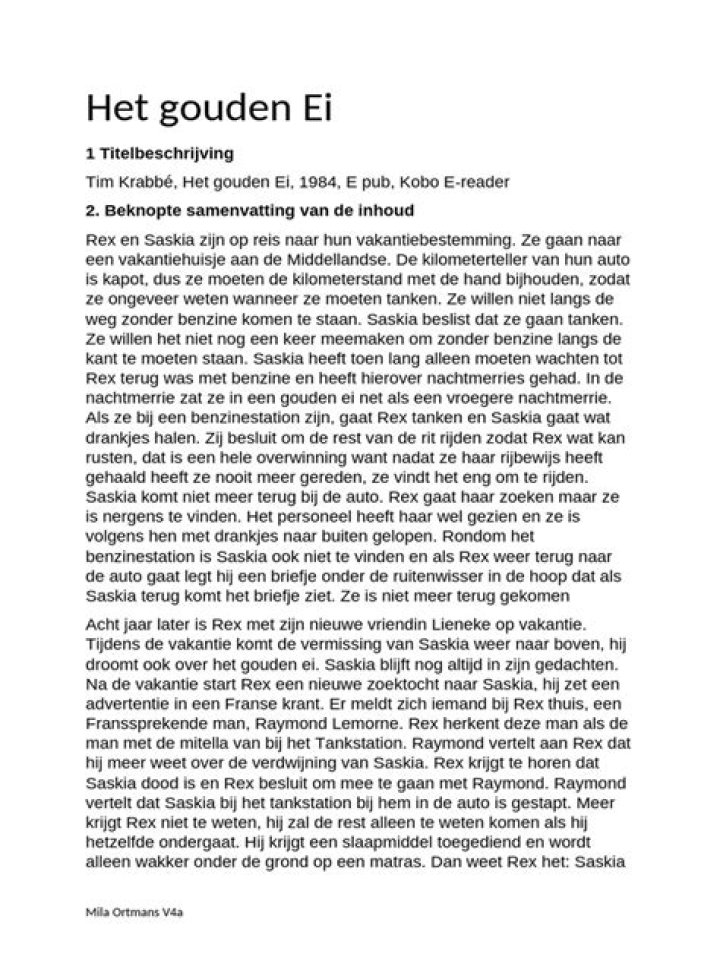 Wanneer Speelt Het Verhaal Zich Af Het Gouden Ei? (Correct answer)