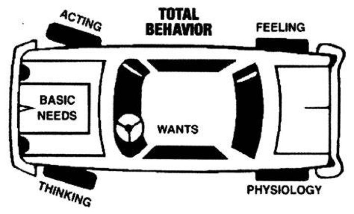 What are the components of total behavior?