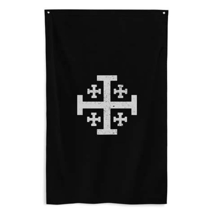 What does the black and white cross flag mean?