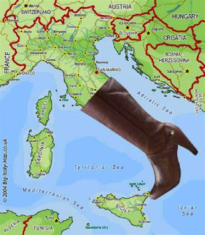 What is a boot-shaped country in Europe?