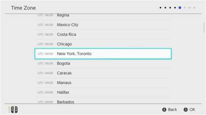 What is my time zone for the Nintendo switch?