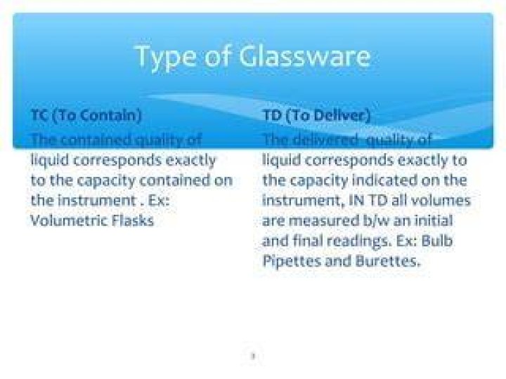 What is the difference between TD and TC glassware?