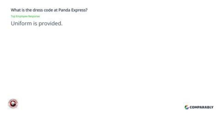 What is the dress code at Panda Express?