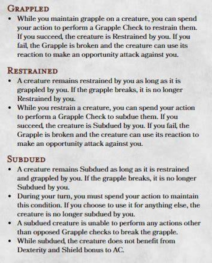 What is the grapple rule in 5e?