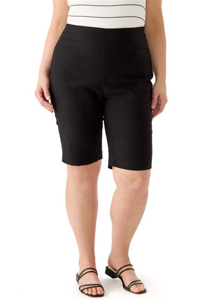 Women’s Plus Size High-Rise Bermuda Jean Shorts Women’s Plus Size High-Rise Bermuda Jean Shorts